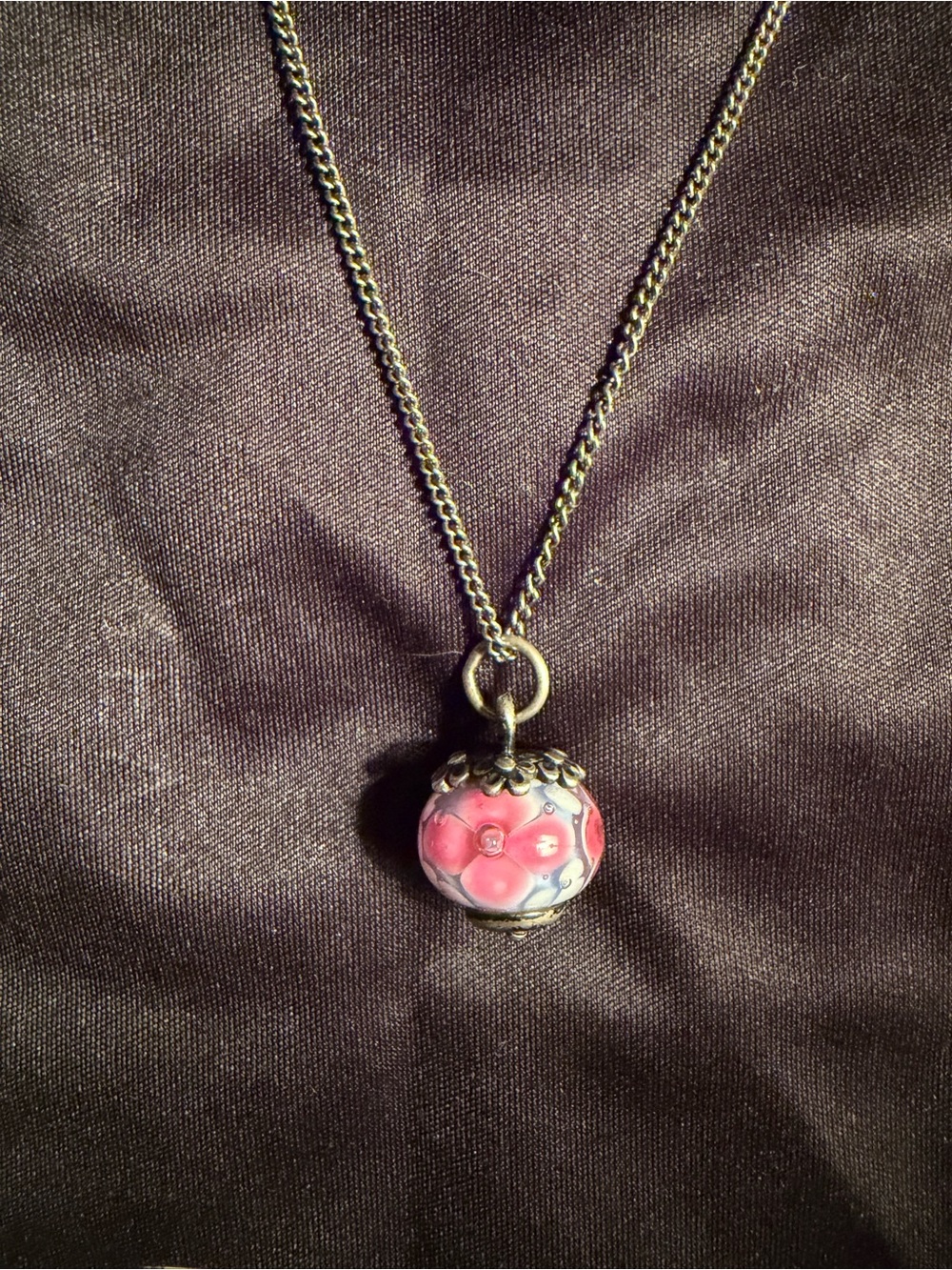 Beautiful retired James Avery Sterling Silver Spring Blossom Art Glass Finial